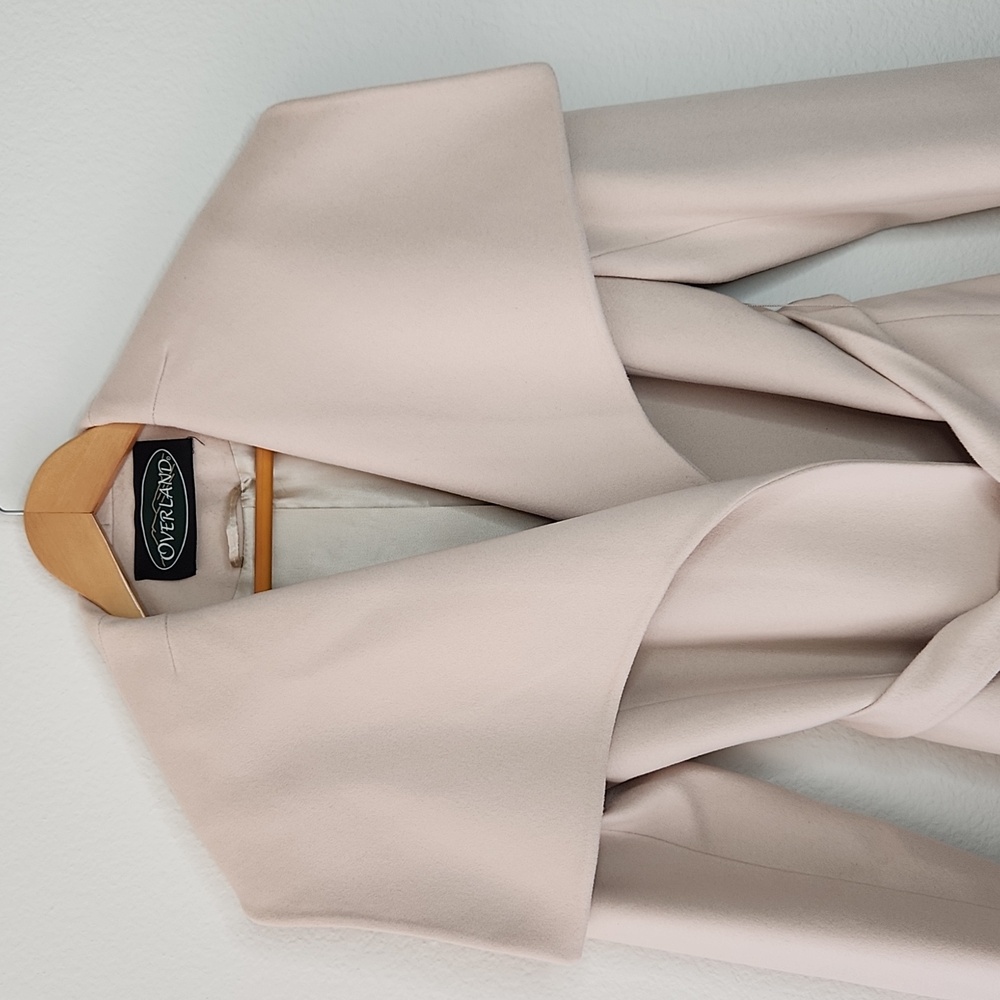 Overland Loro Piana Italian Wool Cream Vintage Winter Coat Size 6 Belted Jacket - Picture 3 of 16